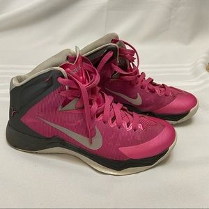 Nike Zoom Hyperquickness Pink Fire Light Womens Hightop SneakersSize 7.5